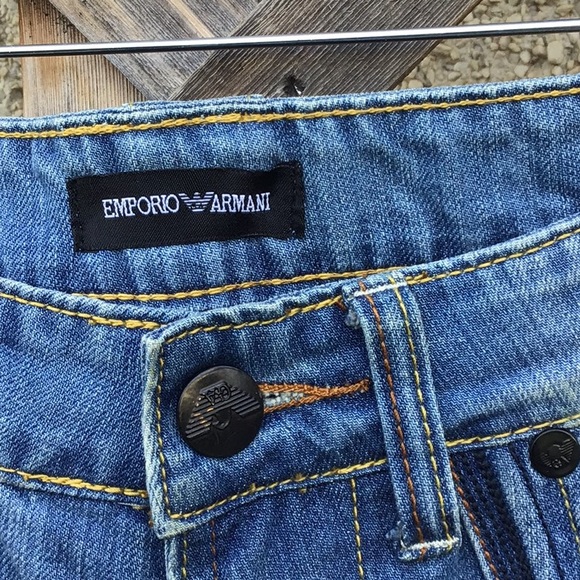 Emporio Armani jeans w/ leather & zip accents - Picture 4 of 16